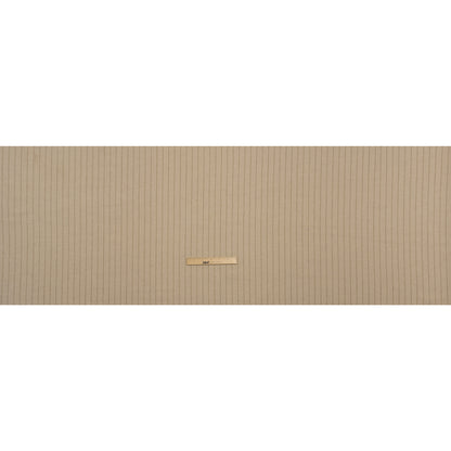 Brushed Wool Blend Twill - Beige and Brown Chalk Stripes - Deadstock Full