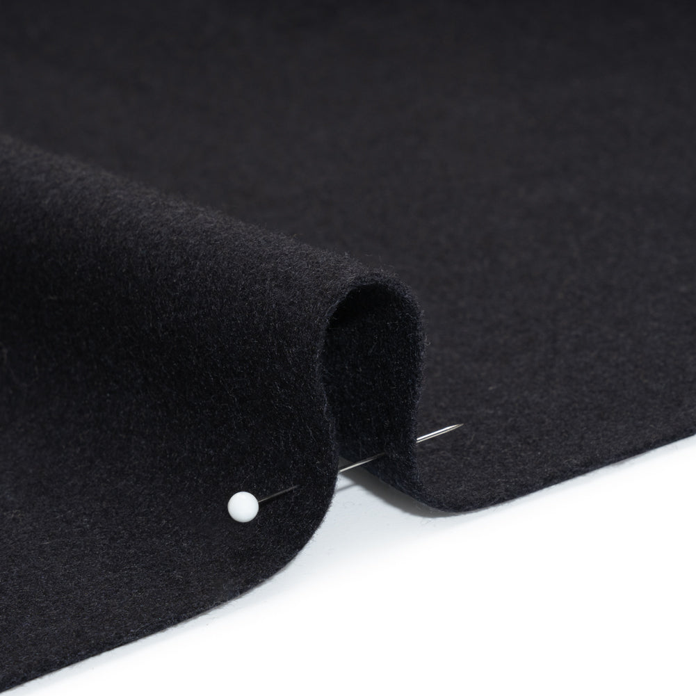 Brushed Wool Blend Coating - Dark Cool Gray - Deadstock Detail