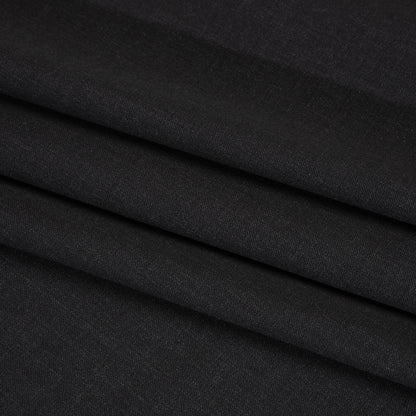 Stretch Wool Suiting - Heathered Black - Deadstock Folded