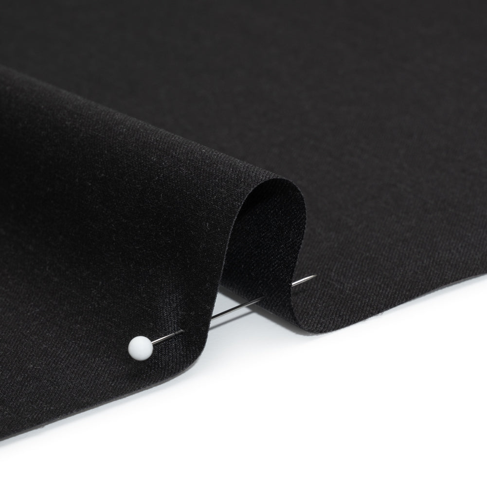 Stretch Wool Suiting - Heathered Black - Deadstock Detail