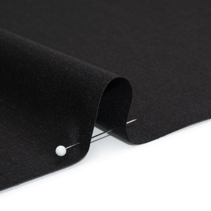 Stretch Wool Suiting - Heathered Black - Deadstock Detail