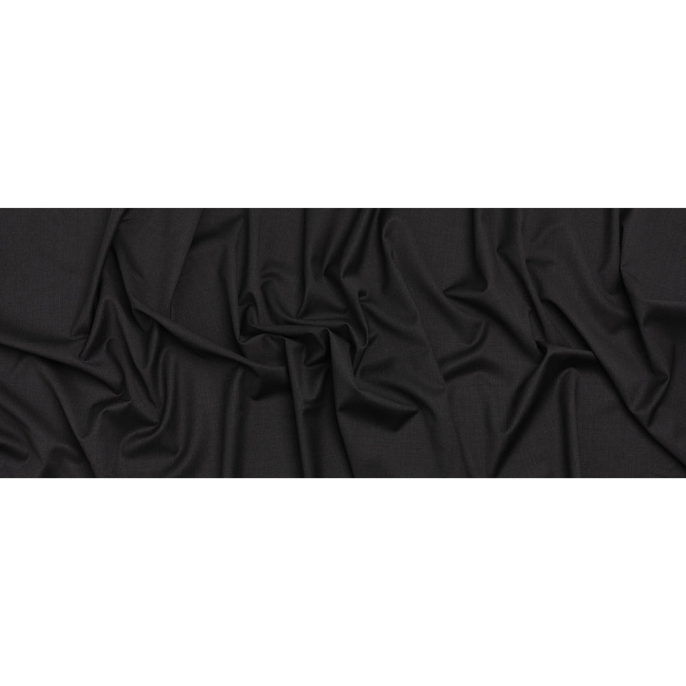 Stretch Wool Suiting - Heathered Black - Deadstock Full
