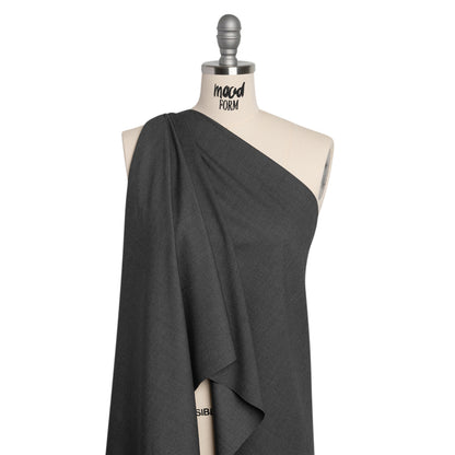 Wool Twill Suiting - Heathered Cool Gray - Deadstock Drape