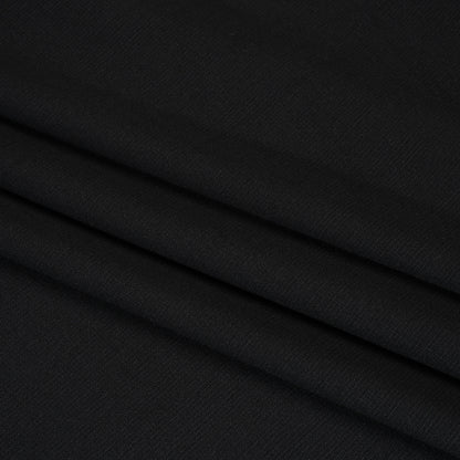 Stretch Creped Wool Suiting - Black - Deadstock Folded