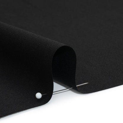 Stretch Creped Wool Suiting - Black - Deadstock Detail