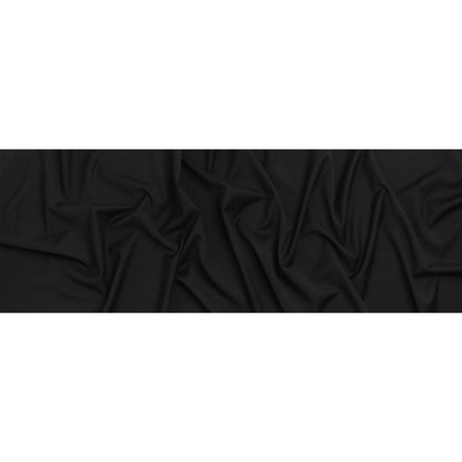 Stretch Creped Wool Suiting - Black - Deadstock Full