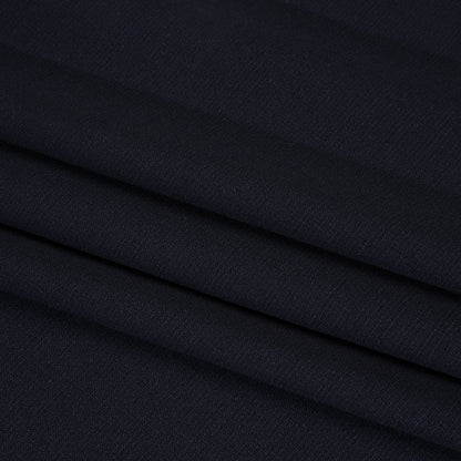 Stretch Creped Wool Suiting - Navy - Deadstock Folded