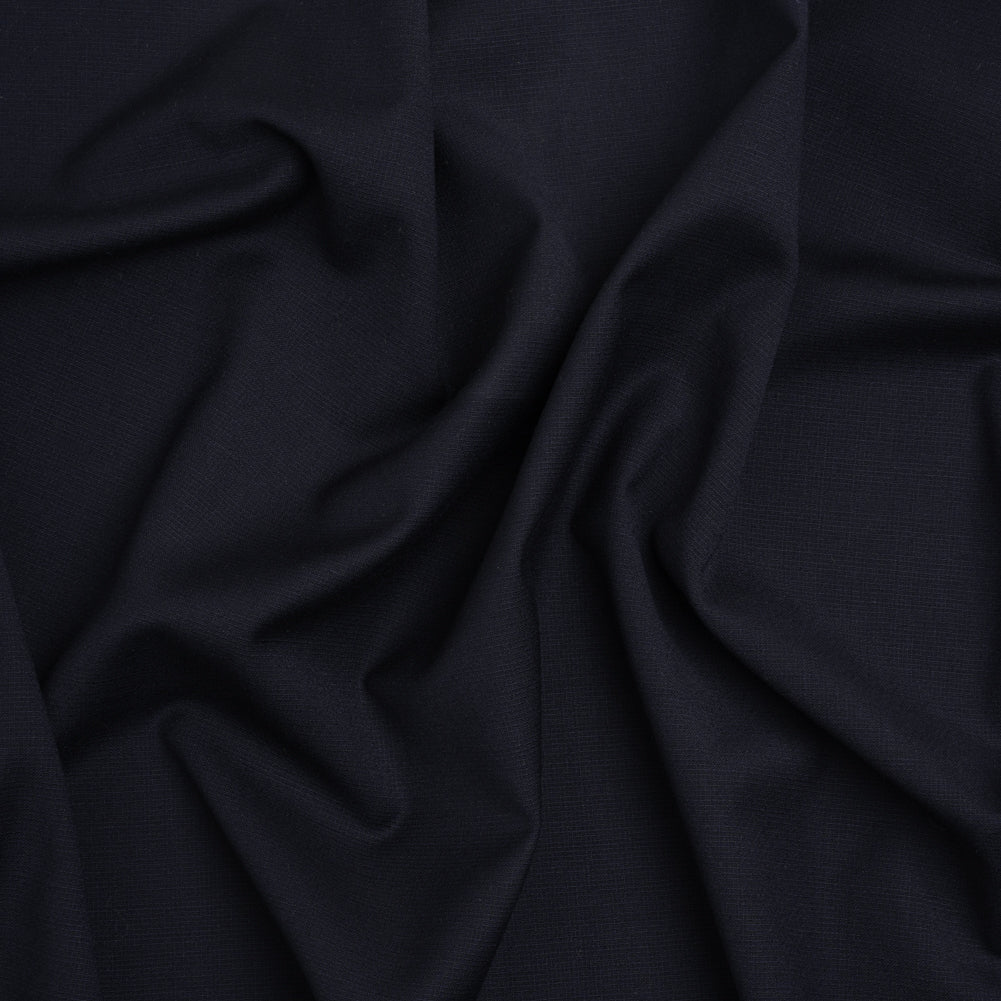 Stretch Creped Wool Suiting - Navy - Deadstock