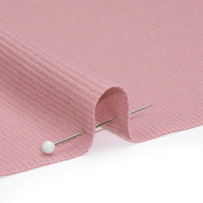 Stretch Polyester 2x2 Rib Knit - Dusty Rose Pink - Deadstock