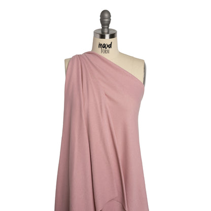 Stretch Polyester 2x2 Rib Knit - Dusty Rose Pink - Deadstock