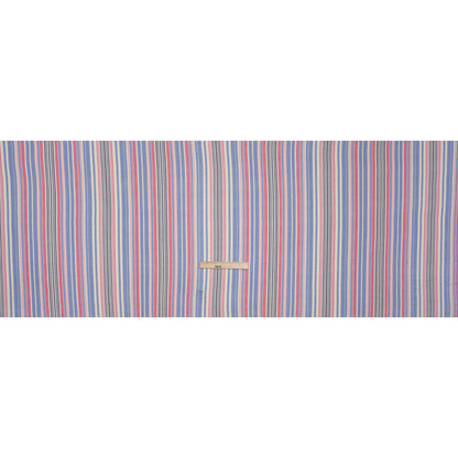 Stretch Rayon Jersey - Pink, Blue and Cream Stripes - Deadstock