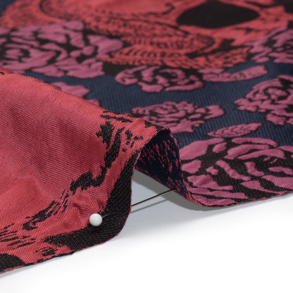 Floral and Skull Brocade - Navy, Red and Magenta - Mood Exclusive