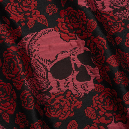 Floral and Skull Brocade - Black and Red - Mood Exclusive