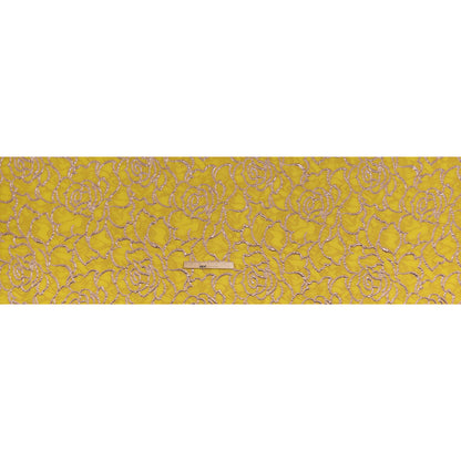 Rose Outlines Cutwork Luxury Brocade - Metallic Gold and Sunshine Yellow