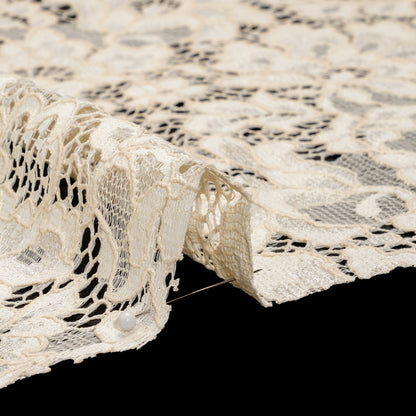 Floral Corded Lace - Cream - Deadstock
