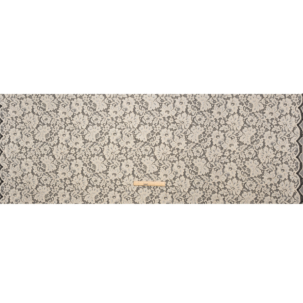 Floral Corded Lace - Cream - Deadstock
