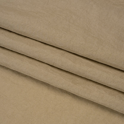 Crinkled Nylon Taffeta - Hummus Beige - Deadstock