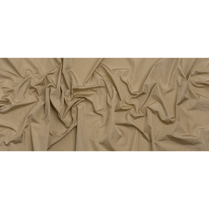 Crinkled Nylon Taffeta - Hummus Beige - Deadstock