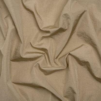 Crinkled Nylon Taffeta - Hummus Beige - Deadstock