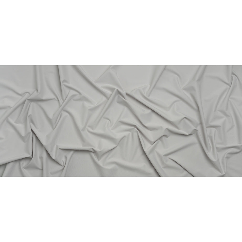Stretch Textured Polyester Woven - Chalk Gray - Deadstock