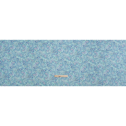 Stretch Rayon Jersey - Mint Green, Blue and Pink Paisley - Deadstock