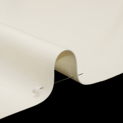 Stretch Polyester and Viscose Pique - Ivory - Deadstock