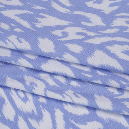 Stretch Rayon Jersey - Periwinkle and White Animal Spots - Deadstock