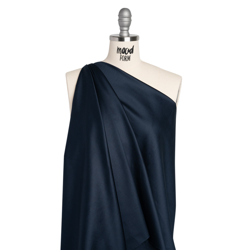 Mercerized Organic Egyptian Cotton Shirting - Dark Navy - Ravello Collection Drape