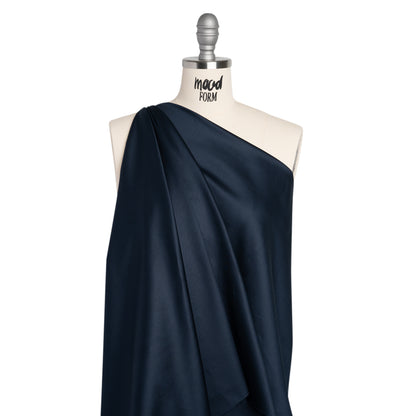 Mercerized Organic Egyptian Cotton Shirting - Dark Navy - Ravello Collection Drape