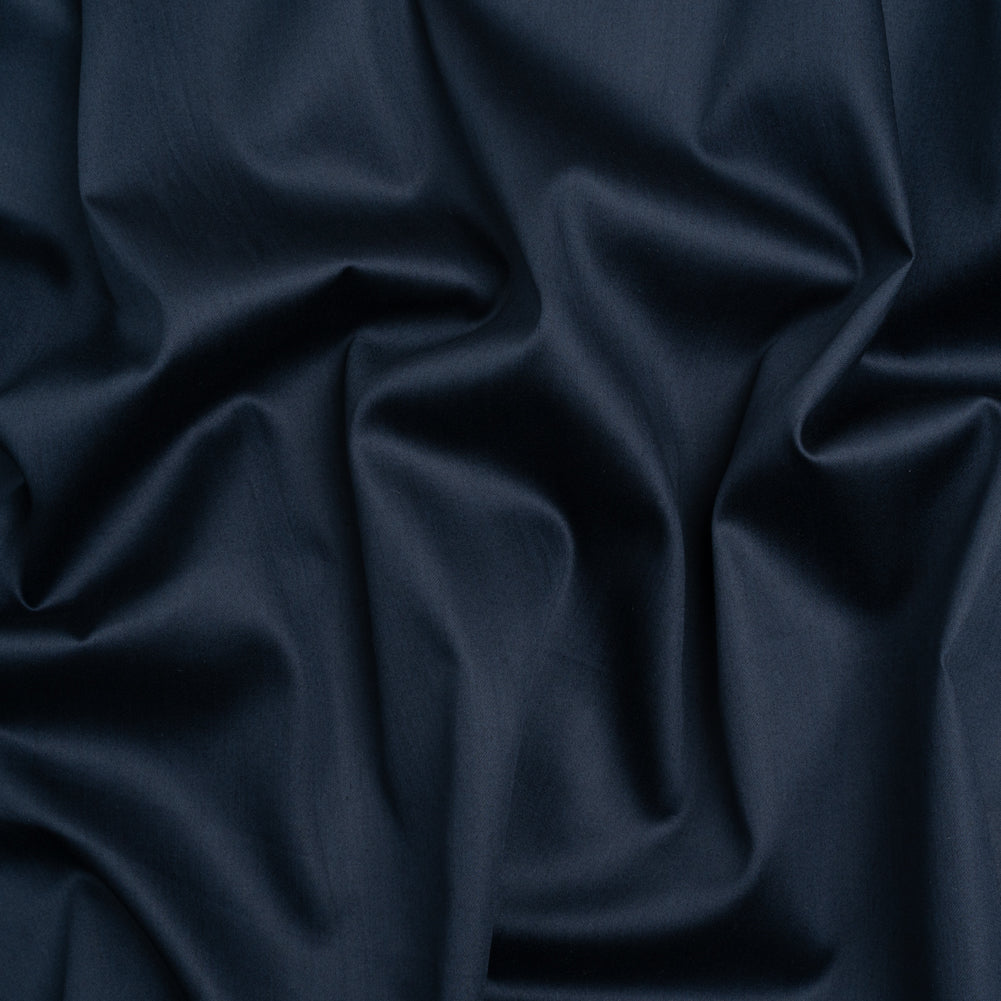 Mercerized Organic Egyptian Cotton Shirting - Dark Navy - Ravello Collection