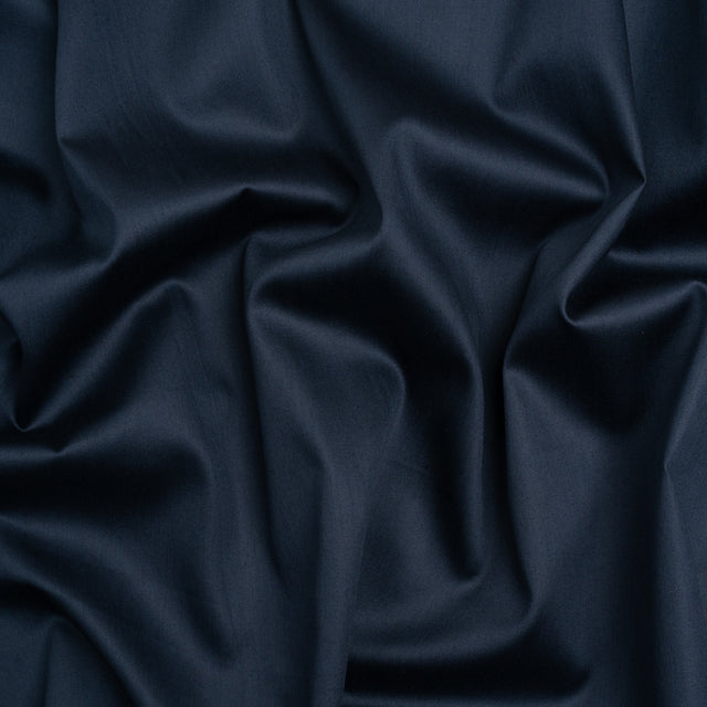 Mercerized Organic Egyptian Cotton Shirting - Dark Navy - Ravello Collection