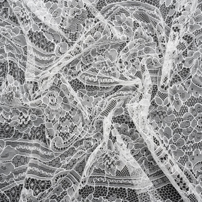 Re-Embroidered Chantilly Lace - White Ornate Floral