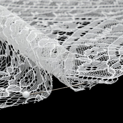 Re-Embroidered Chantilly Lace - White Floral Baskets
