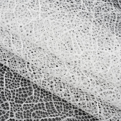 Re-Embroidered Lace - White Abstract Net