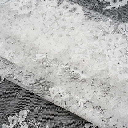 Re-Embroidered Lace - White Floral Bouquet