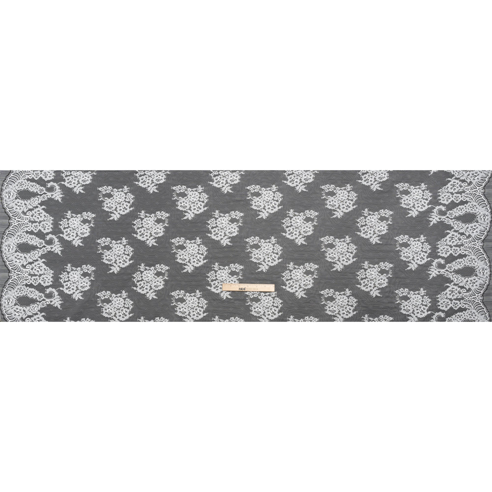 Re-Embroidered Lace - White Floral Bouquet - Full