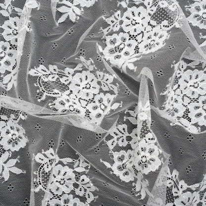 Re-Embroidered Lace - White Floral Bouquet
