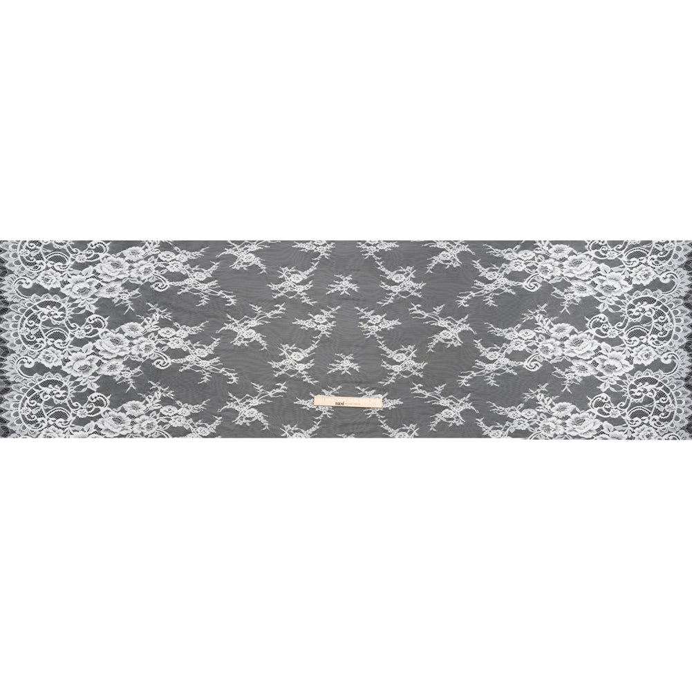 Chantilly Lace - White Floral and Swirl Borders - Full