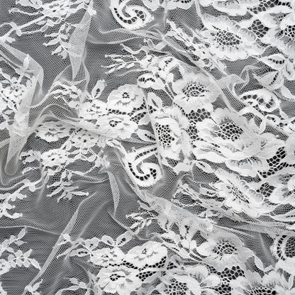 Chantilly Lace - White Floral and Swirl Borders
