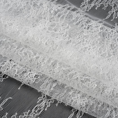 Bridal Lace - Lustrous White Floral Ogees