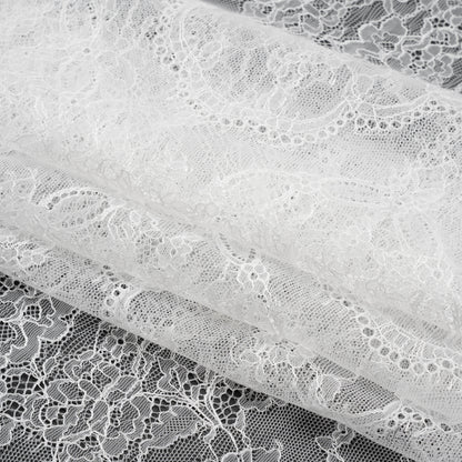 Chantilly Lace - White Floral and Scallops