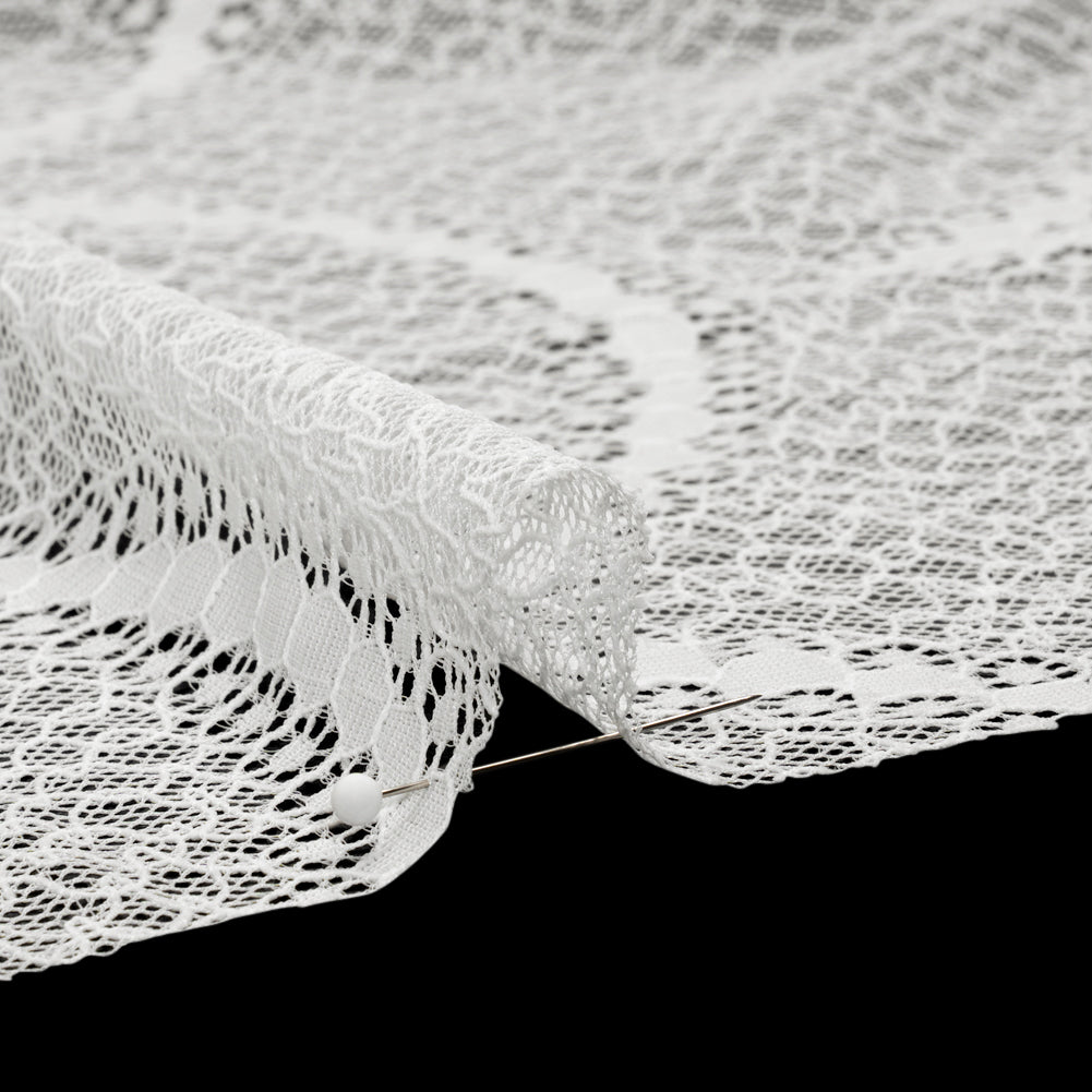 Chantilly Lace - White Floral and Scallops - Detail