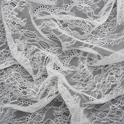Chantilly Lace - White Floral and Scallops