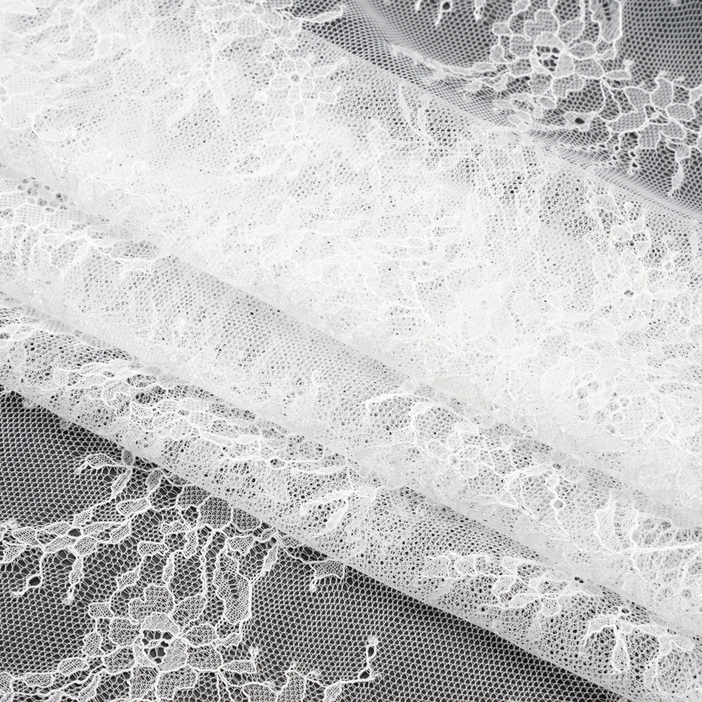 Chantilly Lace - Lustrous White Delicate Florals