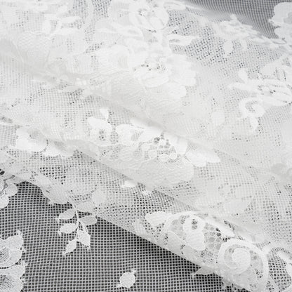 Re-Embroidered Lace - White Flowers and Leaves
