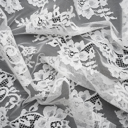 Re-Embroidered Lace - White Flowers and Leaves