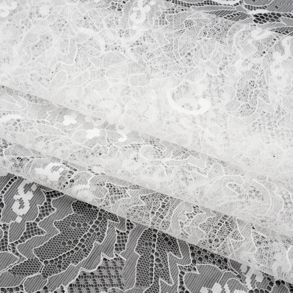 Chantilly Lace - White Overgrown Florals - Folded