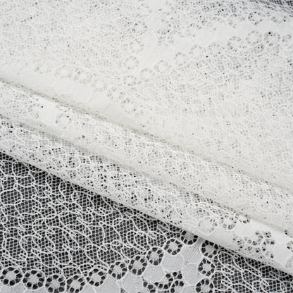 Lace with Finished Edges - White Abstract Scallops