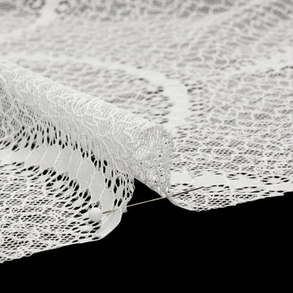 Lace with Finished Edges - White Abstract Scallops