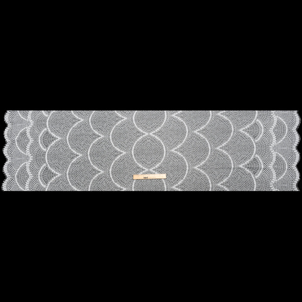 Lace with Finished Edges - White Abstract Scallops